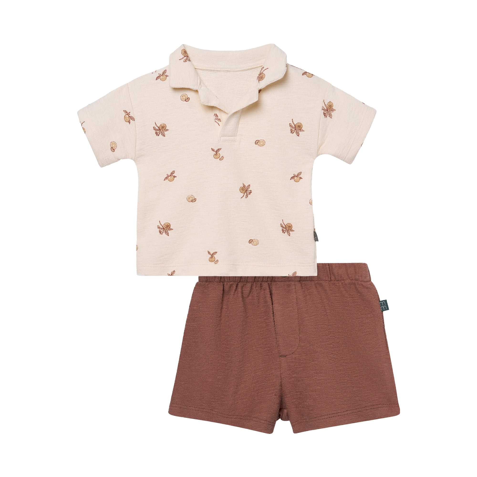 Modern Moments by Gerber Baby Boy Johnny Collar Shirt and Short Set, 2-Piece, Sizes 0/3 Months - ... | Walmart (US)