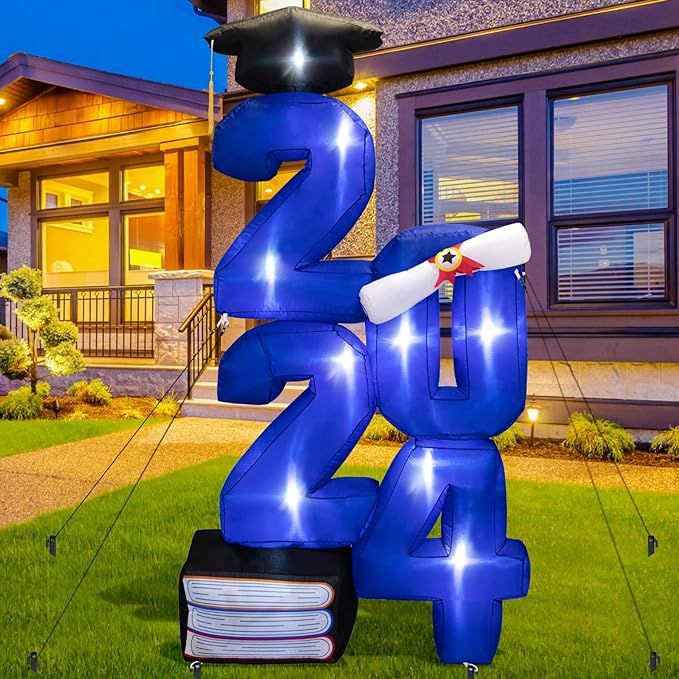 6FT Inflatable Graduation Party Decorations 2024- Blow Ups Graduation Gifts with LED Light Inflat... | Amazon (US)
