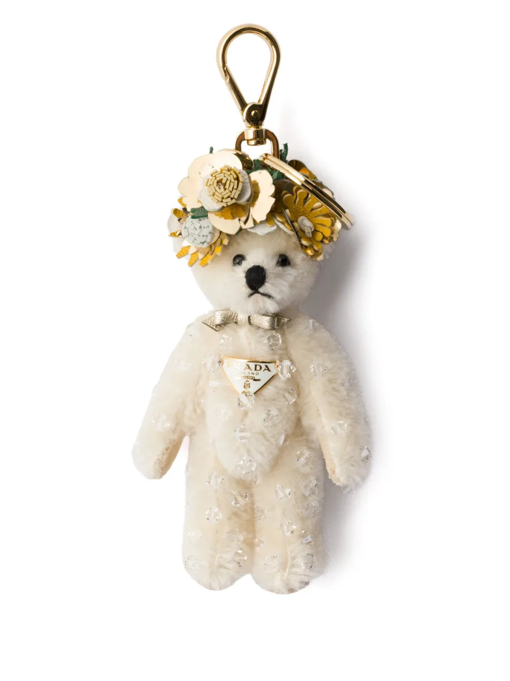 Prada Teddy Bag Charm | White | FARFETCH | Farfetch Global
