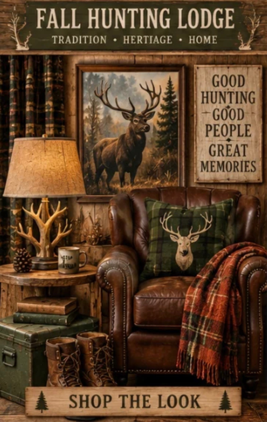Fall hunting lodge decor| Cozy rustic cabin style

#LTKSeasonal #LTKMens #LTKHome