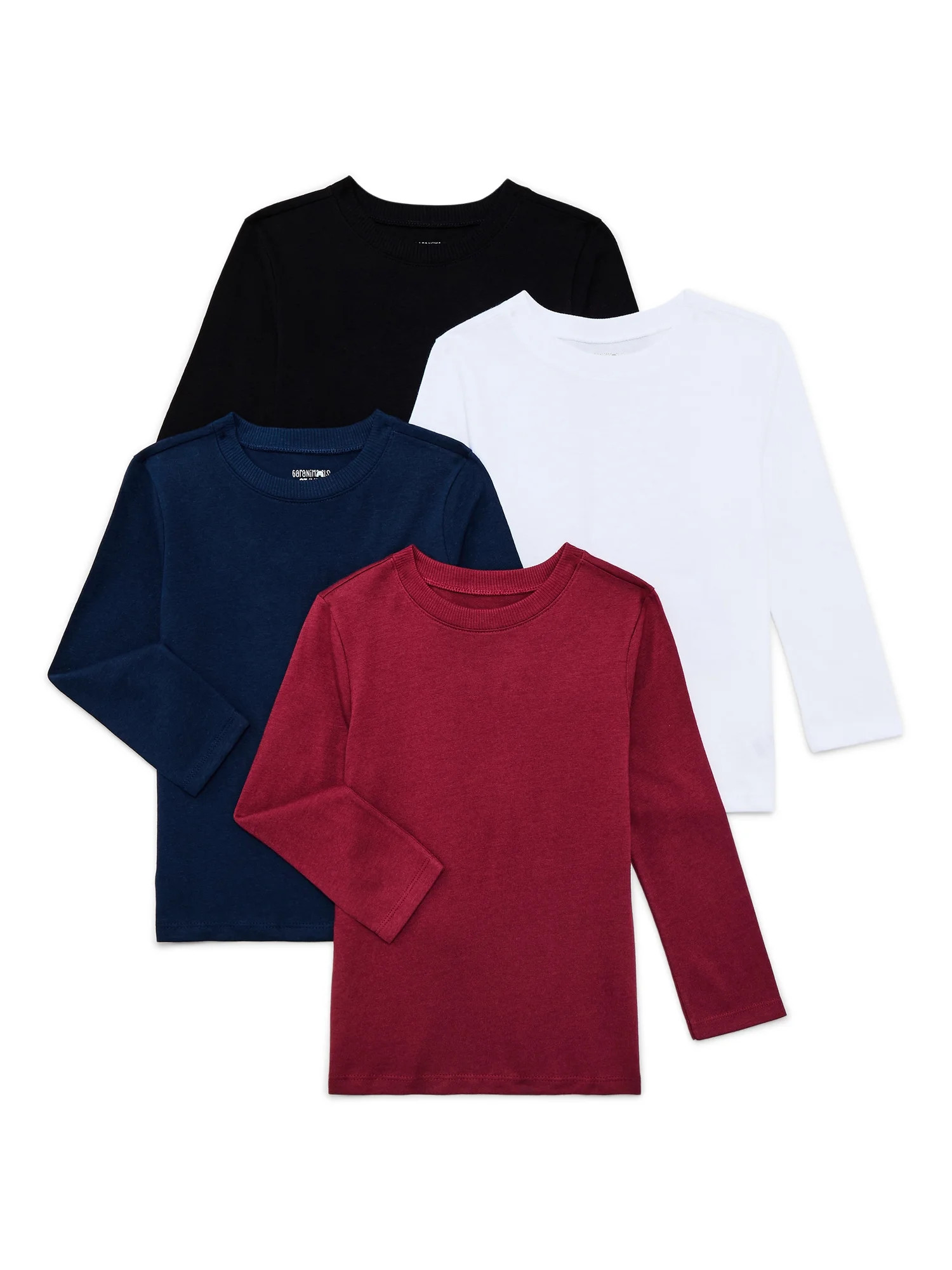 Garanimals Camisetas de Manga Larga Sólidas para Niños Pequeños, Paquete de 4, Tallas 18M-5T | Walmart (US)