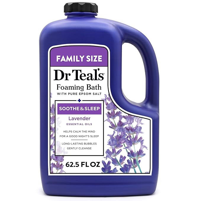 Dr Teal's Foaming Bath with Pure Epsom Salt, Soothe & Sleep with Lavender, 62.5 fl oz | Amazon (US)