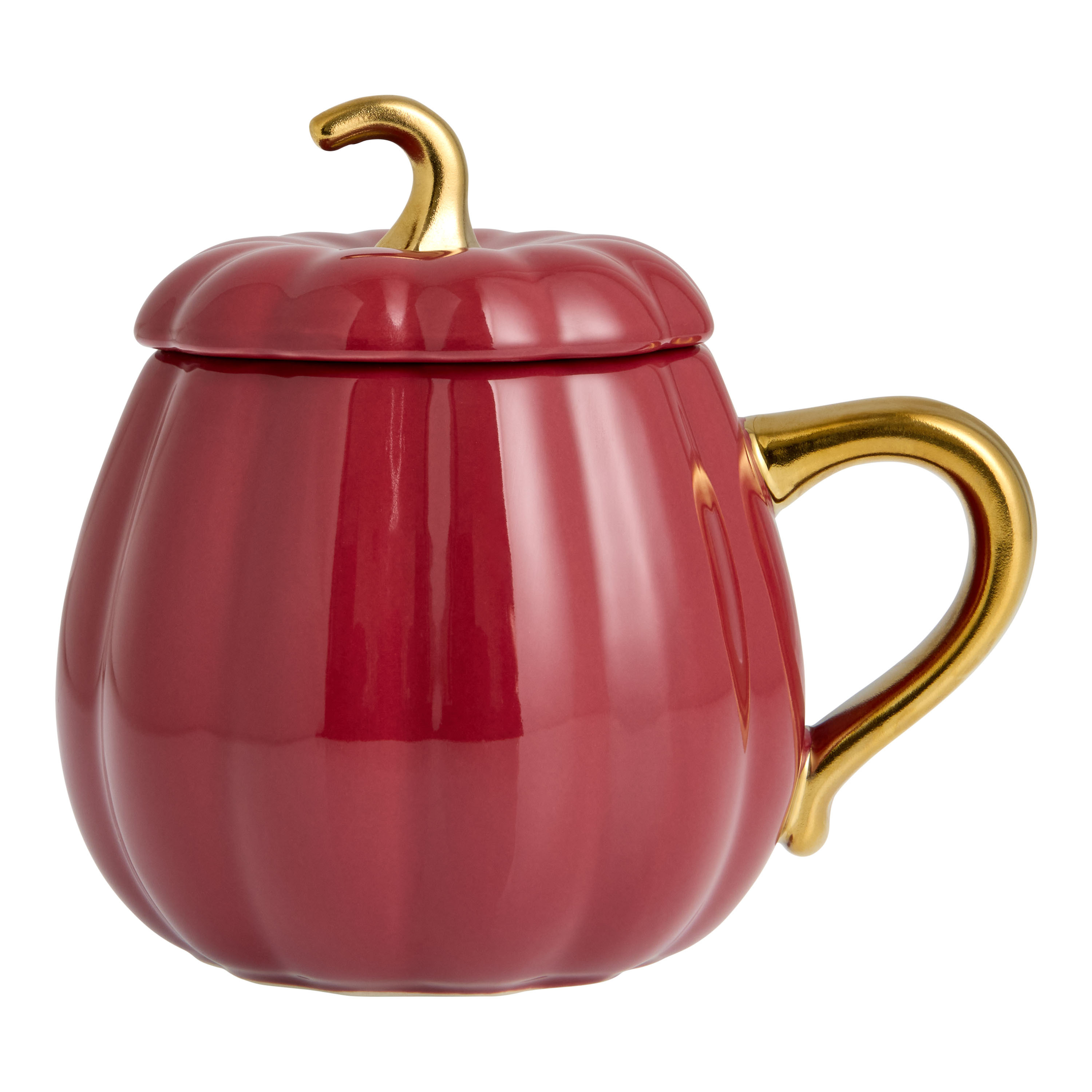 Pumpkin Figural Ceramic Mug with Lid | World Market