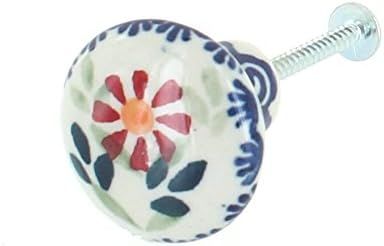 Blue Rose Polish Pottery Garden Bouquet Drawer Pull | Amazon (US)