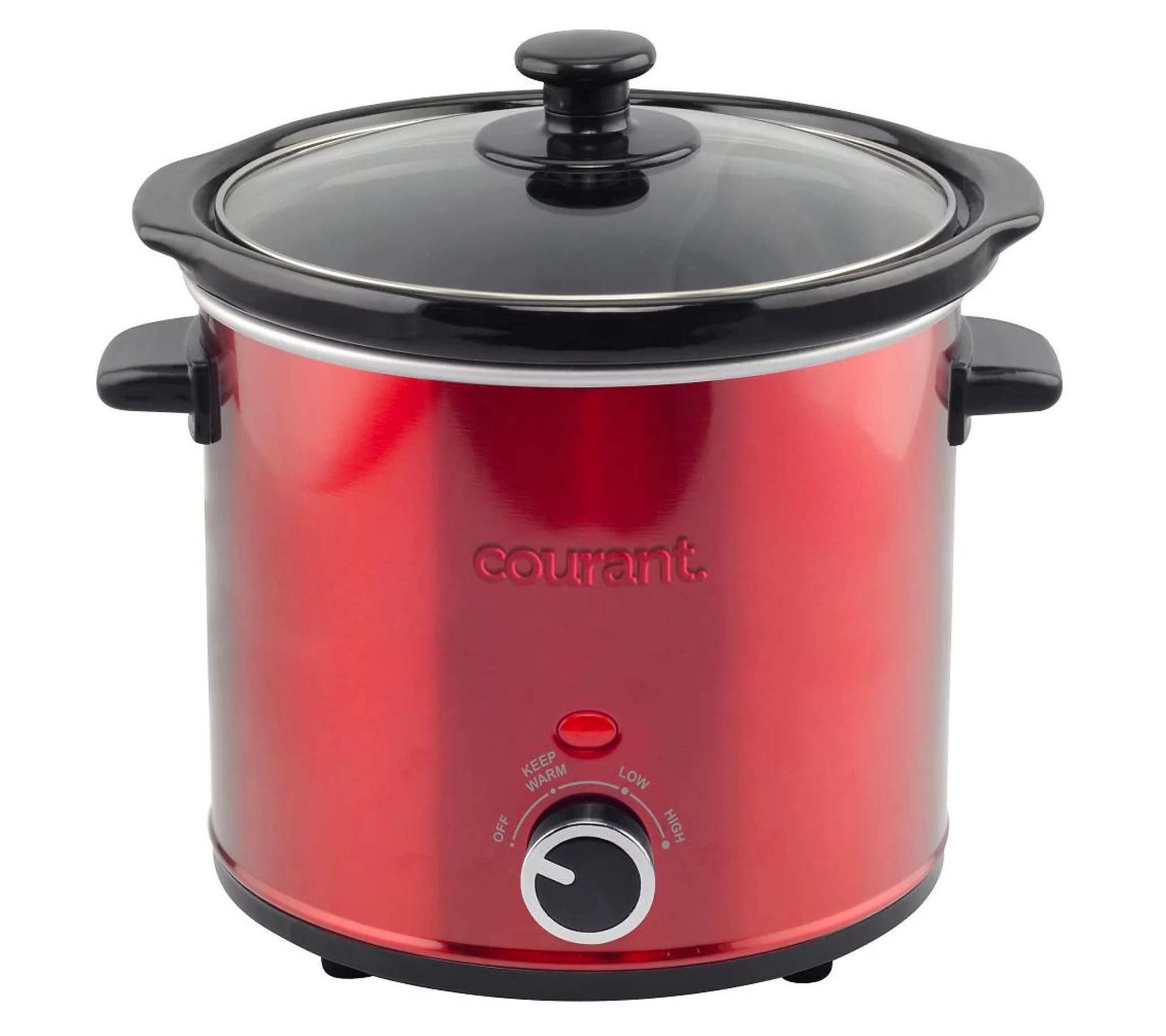 Courant 3.2 Quart Red Slow Cooker with Removabl e Ceramic Pot | QVC