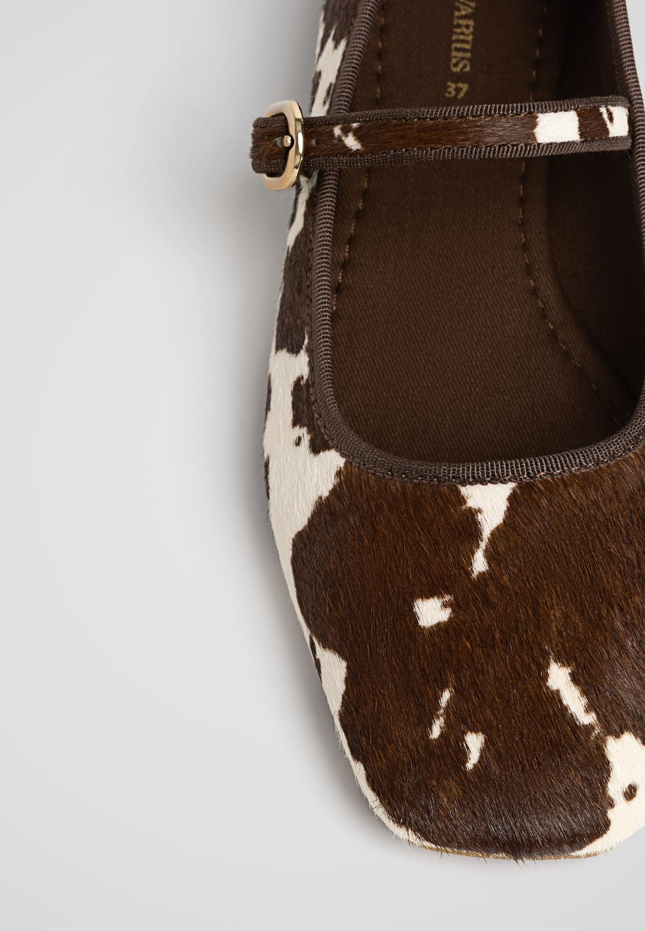 Leather animal print ballet flats | Stradivarius (UK)