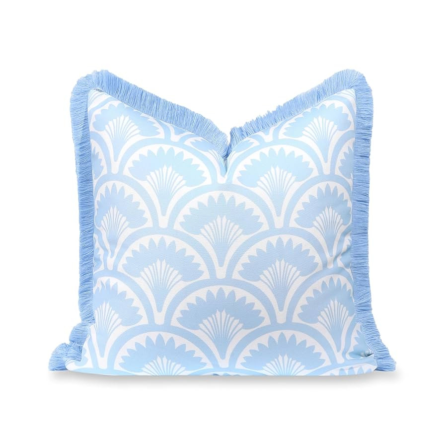 Hofdeco Premium Coastal Grandmillennial Patio Indoor Outdoor Throw Pillow Cover Only, 20"x20" Wat... | Amazon (US)