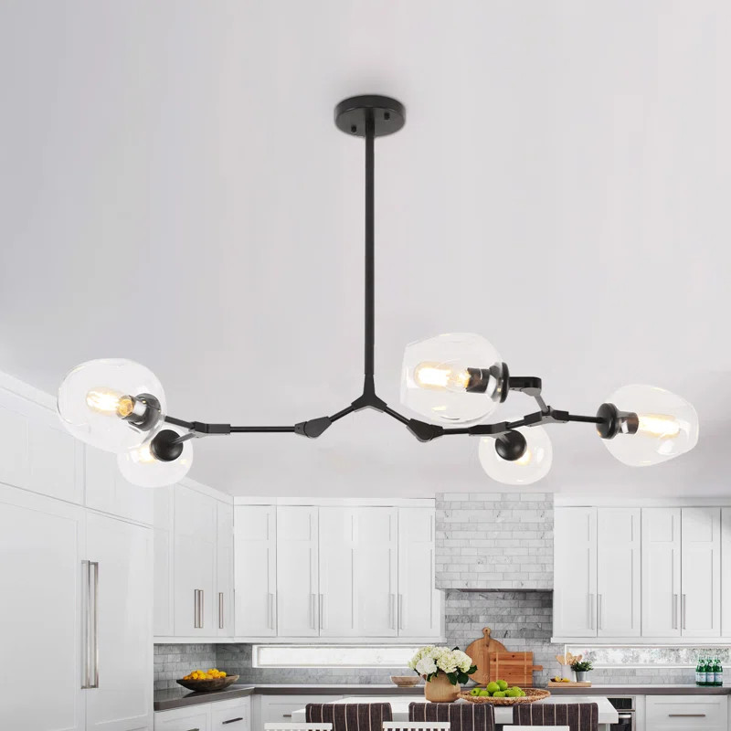 Pendent 5 - Light Dimmable Sputnik Modern Linear Chandelier | Wayfair North America