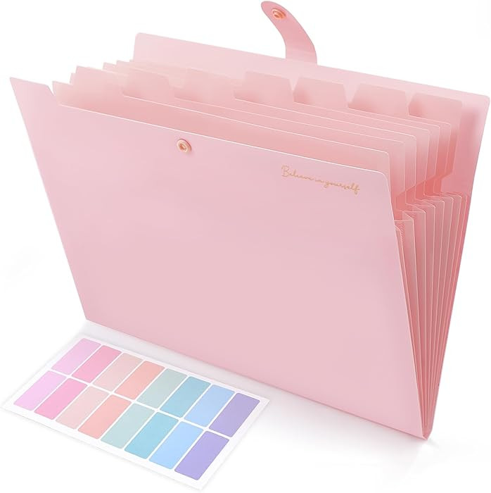 SKYDUE Expanding File Folder, Accordion File Organizer with 8 Pockets, Expandable Document Paper ... | Amazon (US)