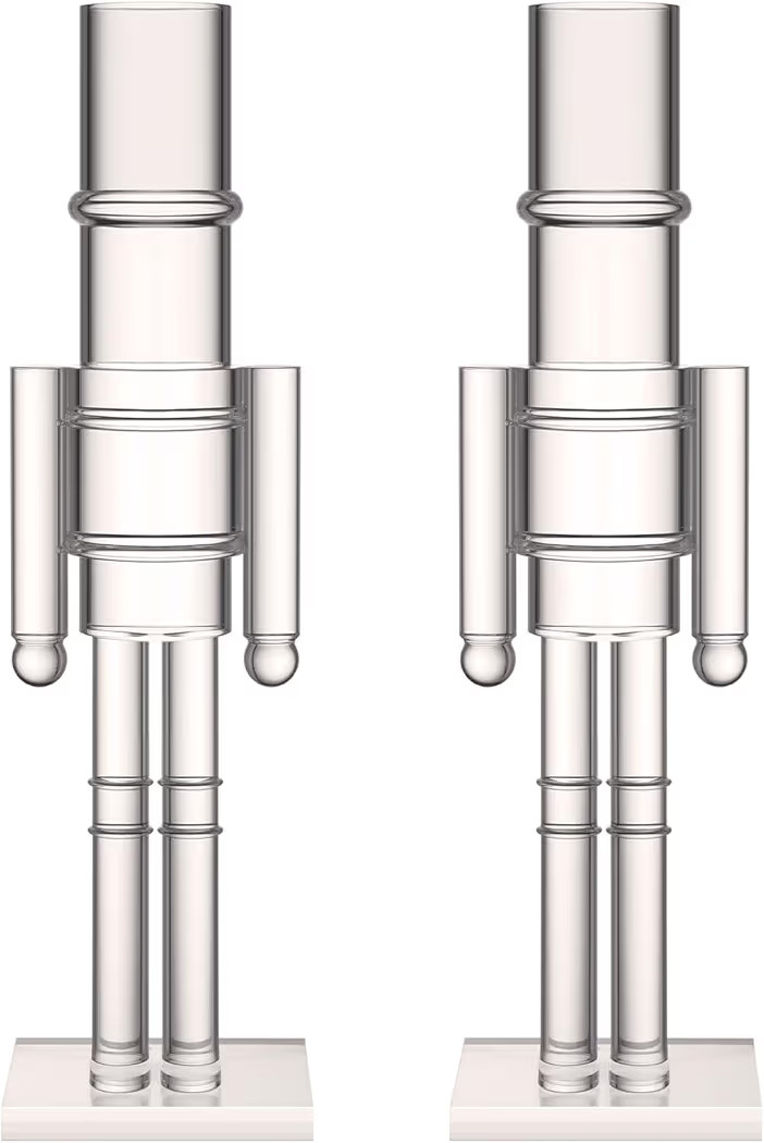 Thyle 2 Pack Christmas Acrylic Nutcracker Traditional Christmas Decorations Transparent Nutcracke... | Amazon (US)