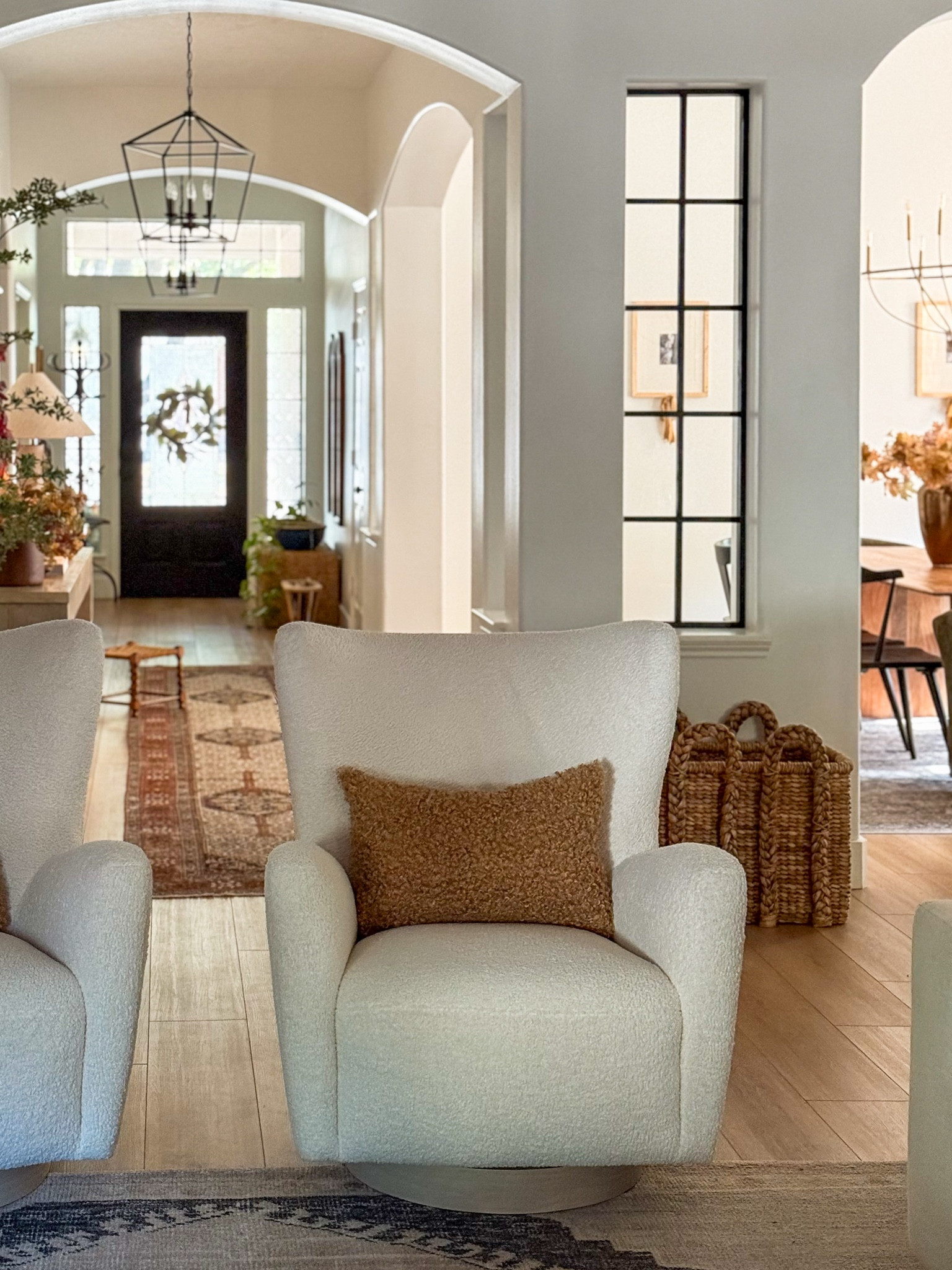 Entry, Dining Room and Living Room View!

Open Concept, Entry Styling, Modern Organic, Console Table, Interior Window, Vintage Rug, Vintage Runner, Antique Runner, Vintage Art, Abstract Print, Table Lamp, Linen Lamp, Faux Olive Tree, Large Planter, Seagrass Basket, Large Basket, White Sofa, Throw Pillows, Gallery Wall, Matter Frame, Mantle Styling, Fall Mantle, Fall Living Room, Fall Entry, McGee and Co

#LTKFindsUnder50 #LTKFindsUnder100 #LTKHome

#LTKHome #LTKFindsUnder100 #LTKFindsUnder50