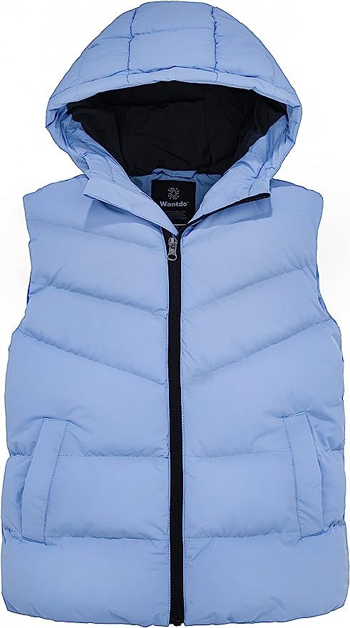 Amazon.com: Wantdo Boy's Thicken Puffer Vest Hooded Winter Coat Quilted Winter Jacket Sleeveless ... | Amazon (US)