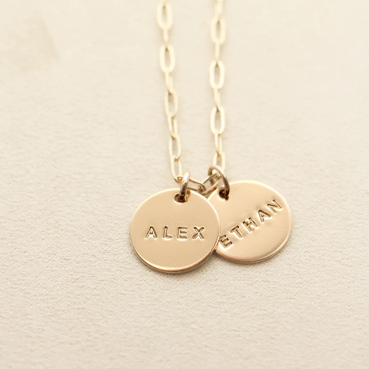 double classic name necklace { silver + gold } | Chic Mama Jewelry