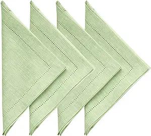 Solino Home Linen Dinner Napkins 20 x 20 Inch – 100% Pure Linen Fabric Hemstitch Napkins for Sp... | Amazon (US)