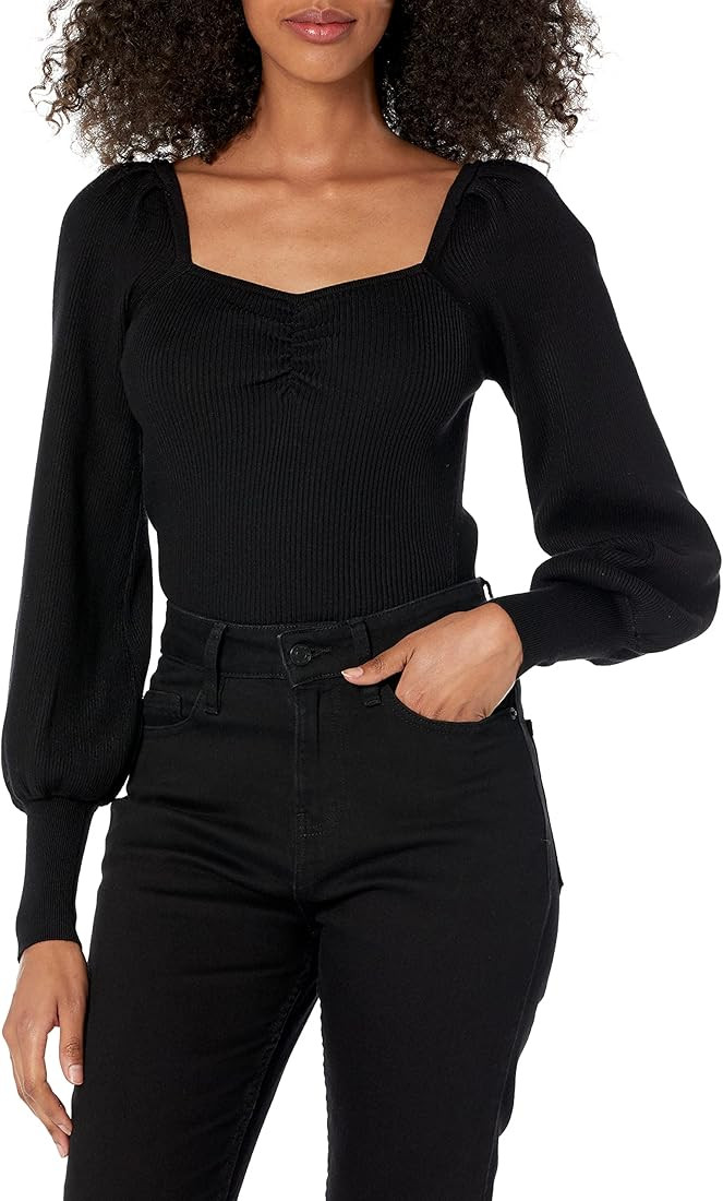 DKNY Women's Puff Long Sleeve Sweetheart Top | Amazon (US)