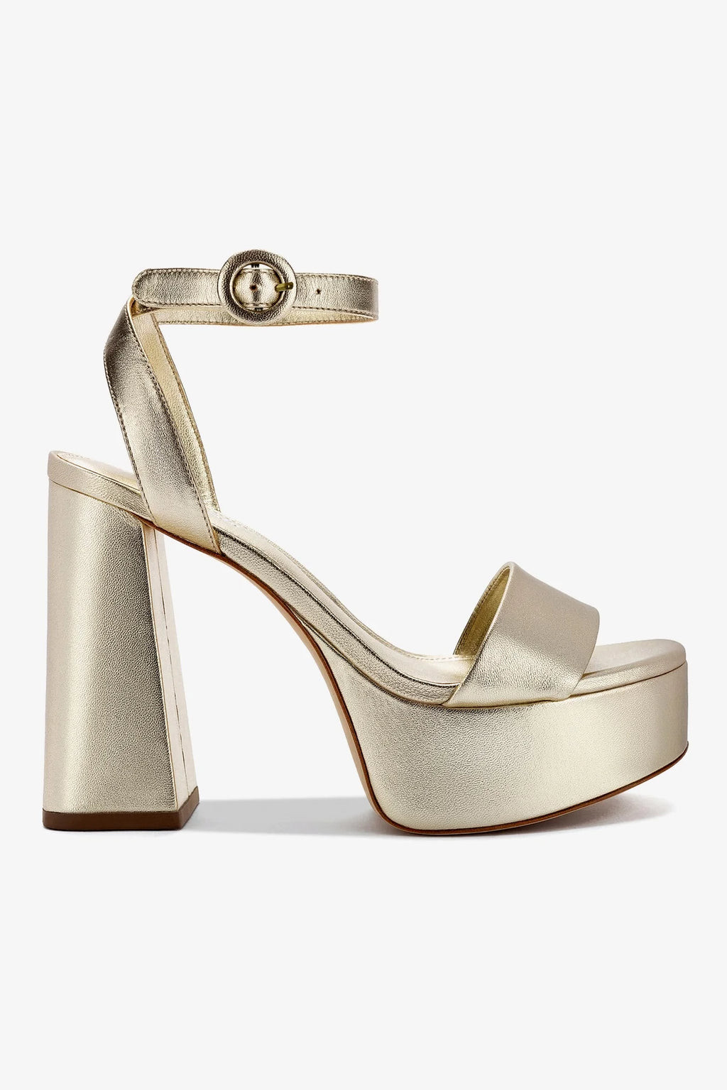 Dolly Sandal In Gold Metallic Leather | Larroude