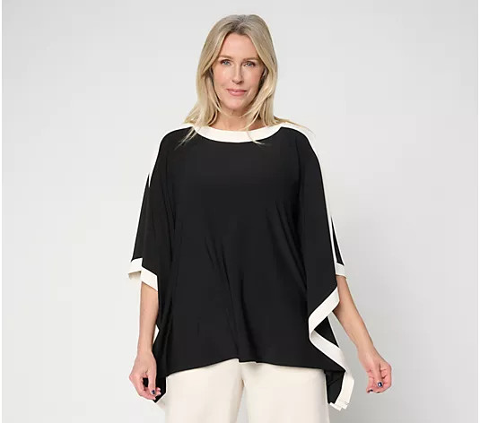Make Your Selection: Brandis Dress Out Loud Discovery Knit Colorblock Sport Poncho | QVC