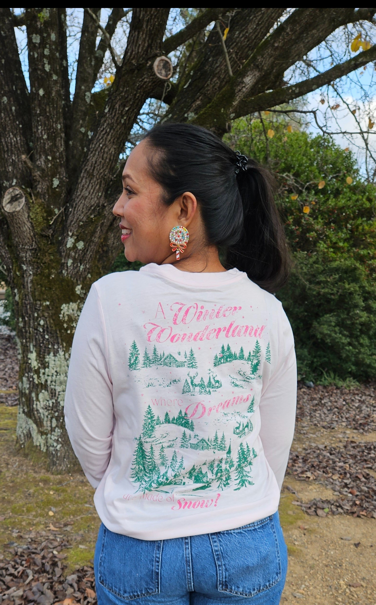 Festive long sleeve tee, wearing size medium 

#LTKGiftGuide #LTKHoliday #LTKFindsUnder50