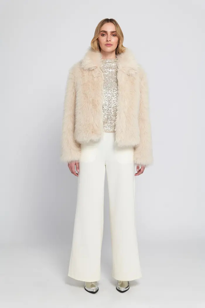 ELLE Collection Fluffy Jacket Teddy Coat | Nordstrom | Nordstrom