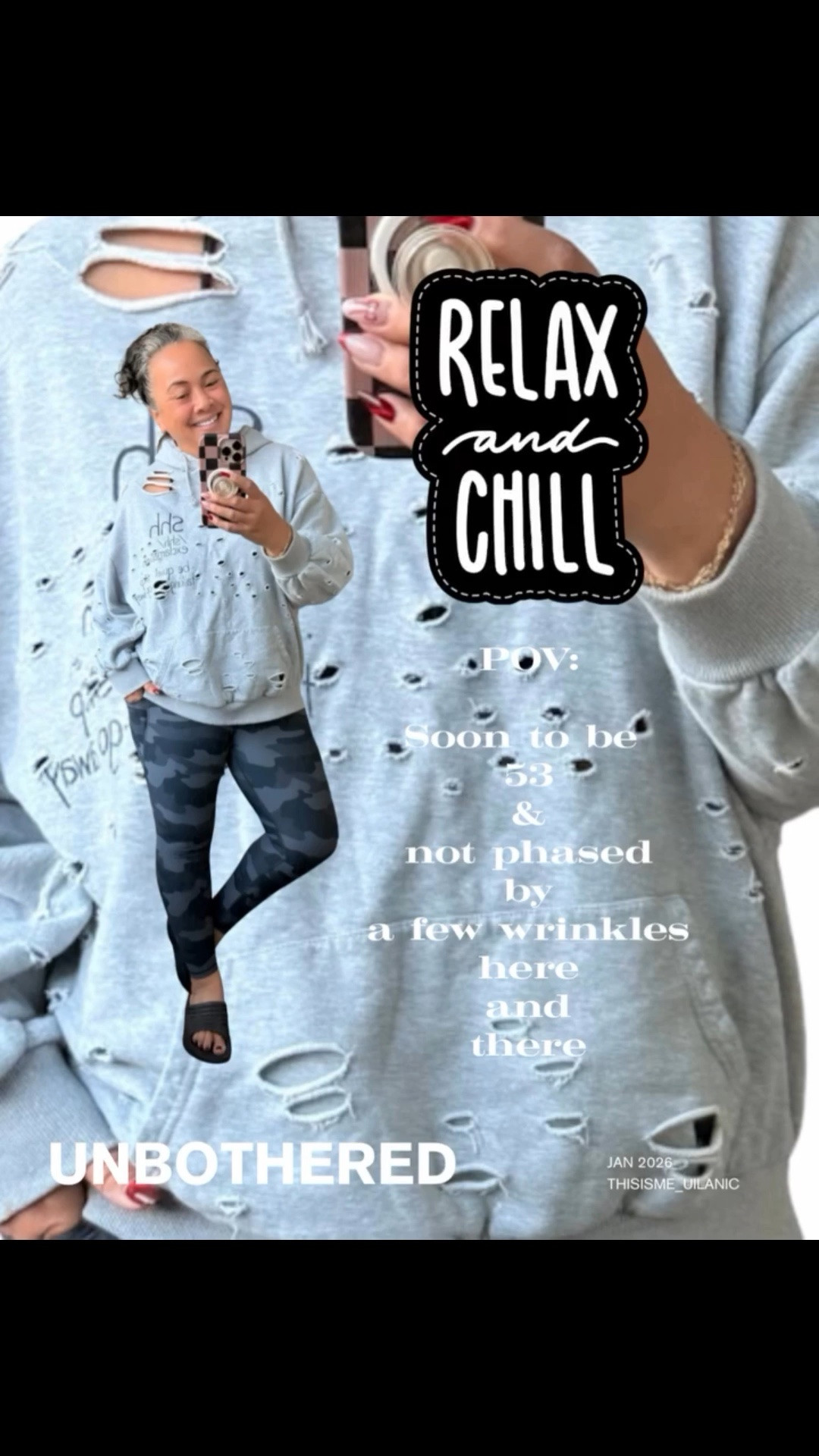 What’s a few wrinkles anyway?
.
.

#MidlifeJoy
#ThisIsMe
#MidlifeStyle
#Over50Style
#EffortlessStyle
#MidlifeWomen
#AgingWell
#LifeAfter50
#EmptyNesterLife
#ResetNotResolutions

Mid life women | My style | Midlife style | Aging well | Aging | This is me | Live for me |Motivation | inspire | midlife | reminder | good day | positivity | refresh | rediscover | reinvent | shine bright | elevate | empowerment | empty nesting | support

#LTKActive #LTKMidsize #LTKPlusSize