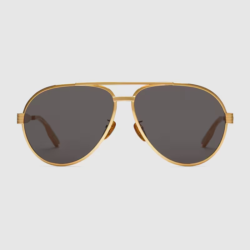 GUCCI Aviator Frame Sunglasses, Gold | Gucci (US)