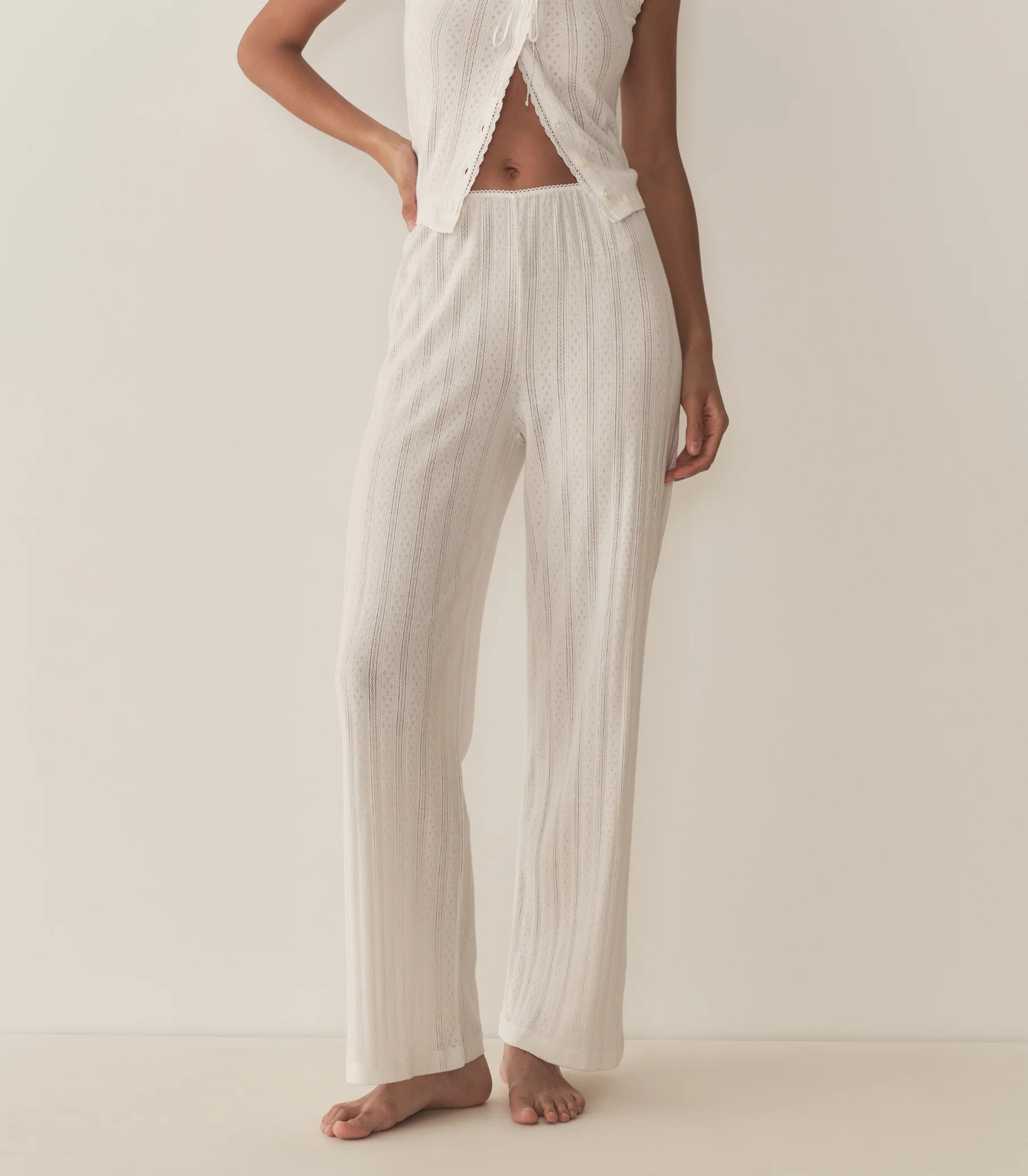 Lavon Pointelle Pant - Salt | DÔEN | DOEN
