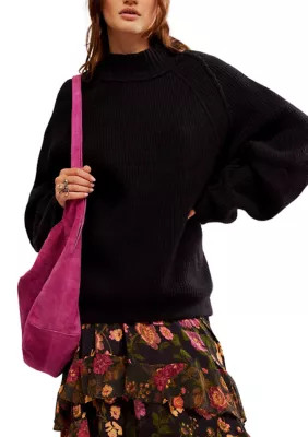 Free People Women's Sunbeam Sweater, Black, XS | Belk