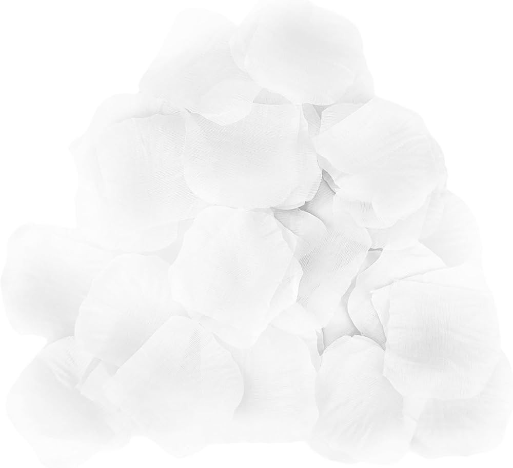 JHFGJGH 500 Pcs Exquisite White Rose Petals, Emulation Silk Rose Petals, Artificial Flower Petals... | Amazon (US)