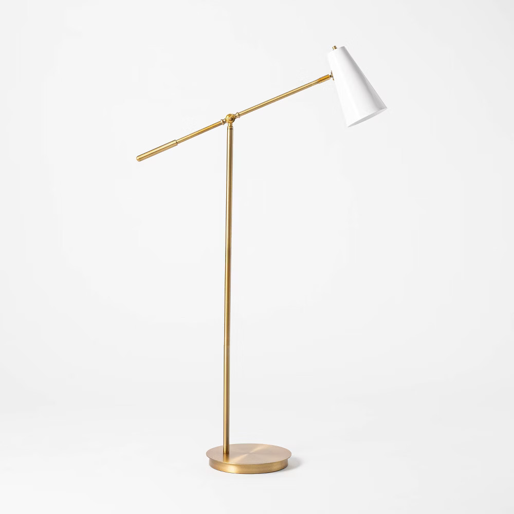 Task Metal Floor Lamp (Includes LED Light Bulb) Brass - Threshold designed with Studio McGee | Target