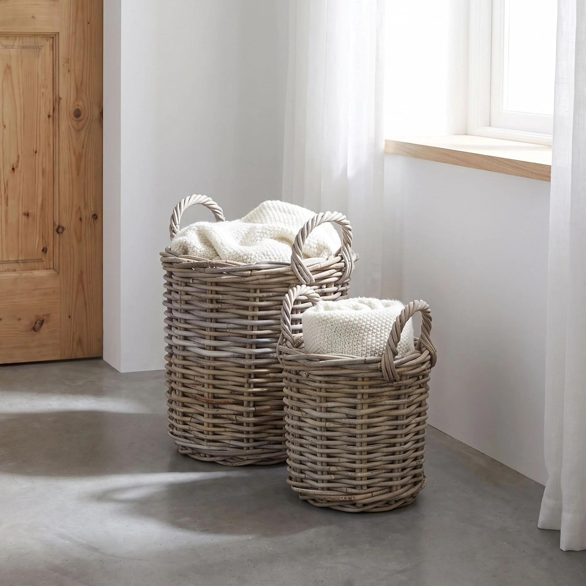 2 Piece Rattan Basket Set | Wayfair North America
