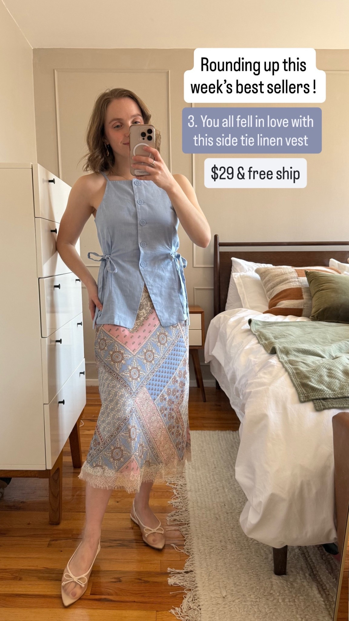 Best seller of the week! Linen side tie vest size down 1 wearing xs petite 
$29 & free ship
Xs petite skirt 


#LTKPetite #LTKootd #LTKSaleAlert