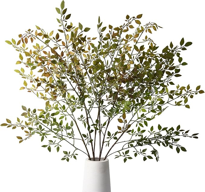 Faux Greenery Stems, Artificial Cimicifuga Plant Leaf Branches for Vase, Fake Nandina Plant 42.52... | Amazon (US)