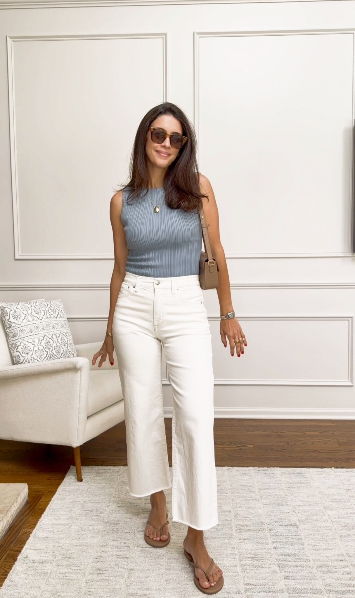 Summer to Fall Outfit! Love these white jeans and blue top. Jeans TTS and top size Small

#LTKootd #LTKgrwm #LTKSeasonal
