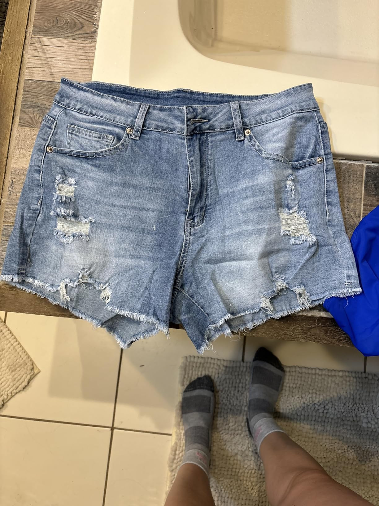 onlypuff Women's Denim Jean Short Ripped High Waist Cut Off | Amazon (US)