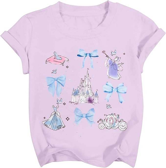 Magical Shirt for Girls Magic Kingdom Graphic Tshirt Castle Graphic Tees for Kids Holiday Vacatio... | Amazon (US)