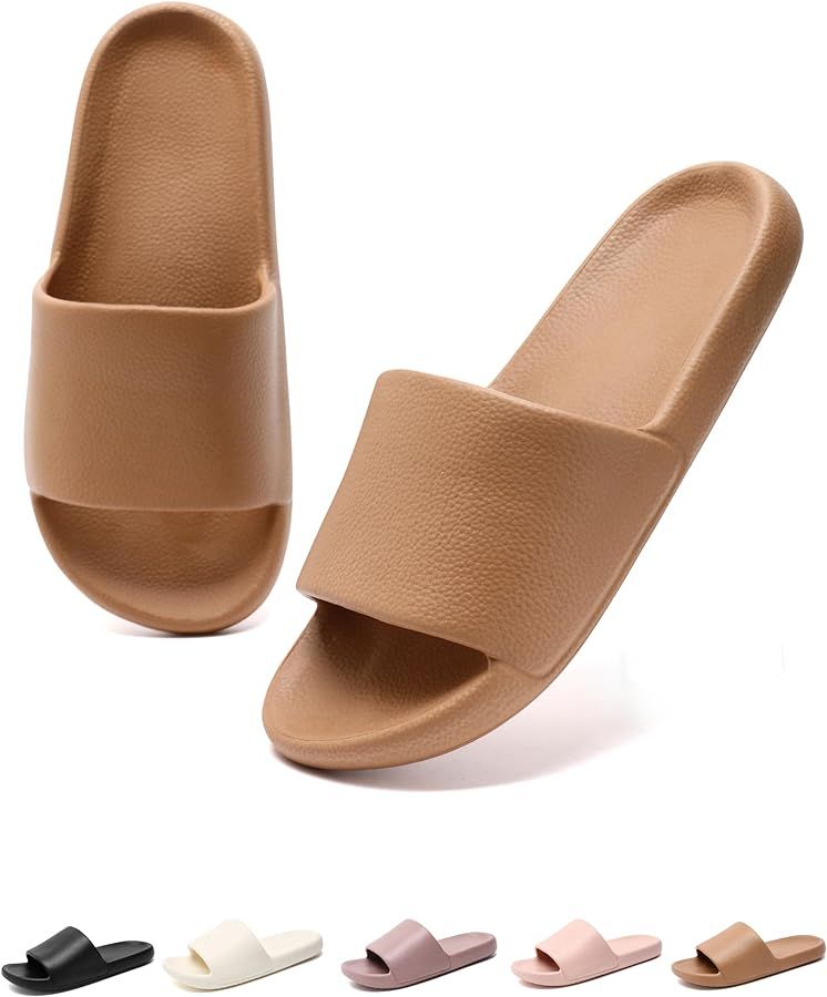 House Slides for Women Men, Quick Drying Shower Shoes, Unisex Cloud Slippers, Slide Sandals Women... | Amazon (US)