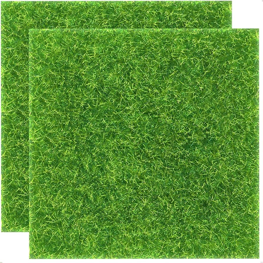 2 Pieces of 12x12 Inches Fake Grass for Crafts - Artificial Grass - DIY Mini Garden Decor - Faux ... | Amazon (US)