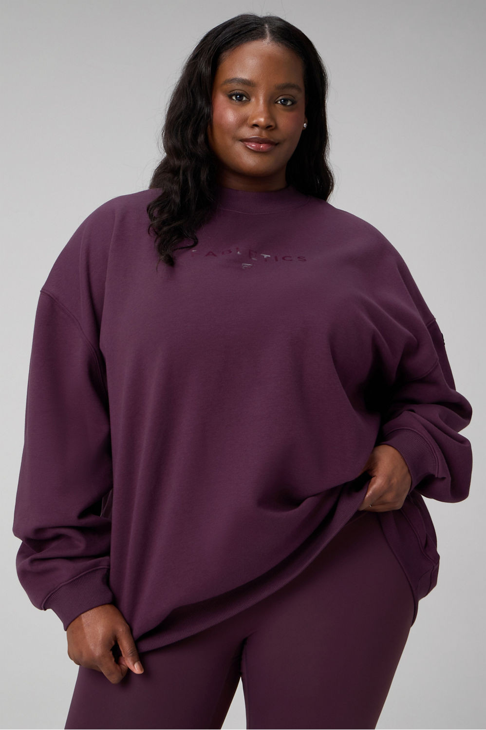 Cozy Fleece Oversized Mock Neck Sweatshirt | Fabletics