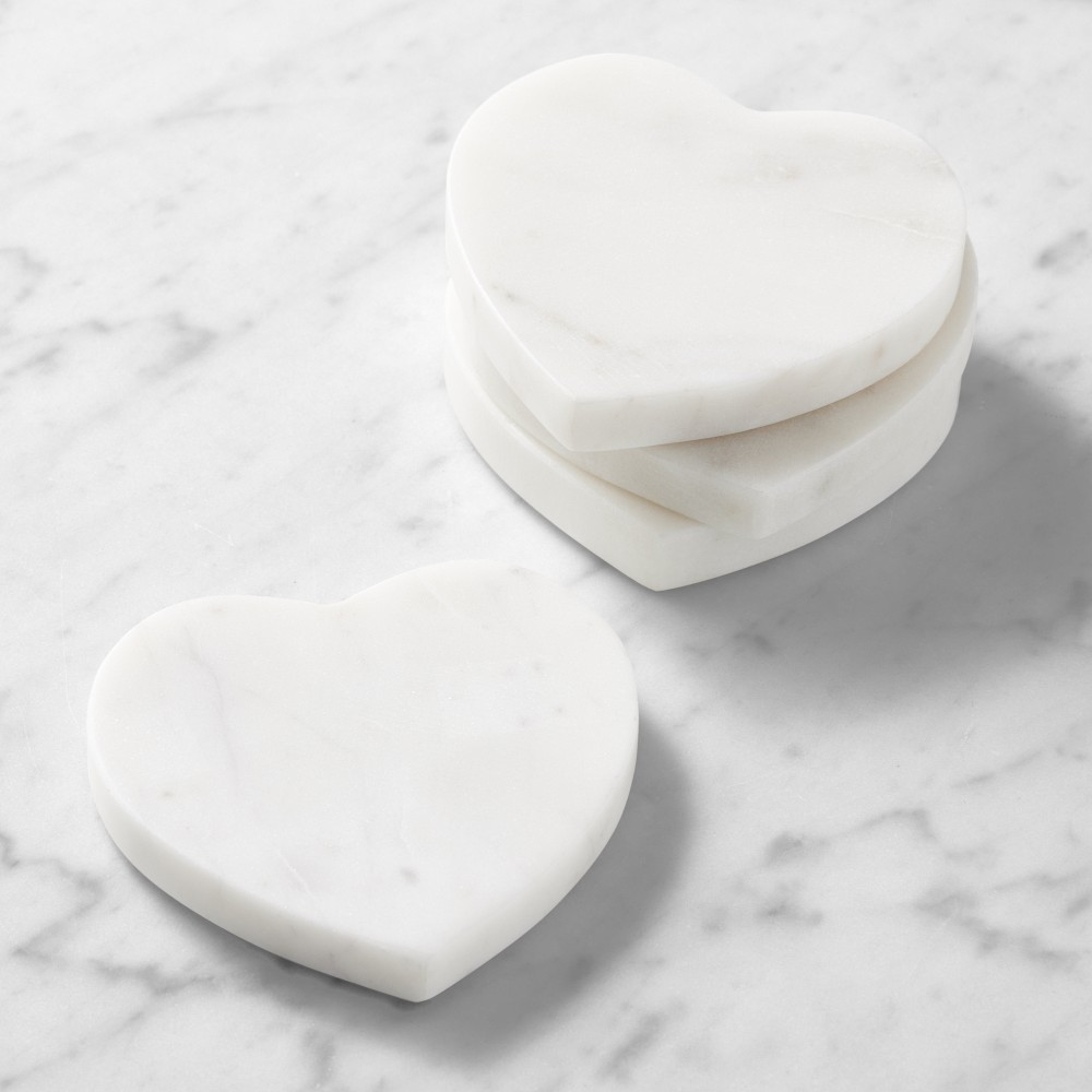 Marble Heart Coasters, Set of 4 | Williams-Sonoma