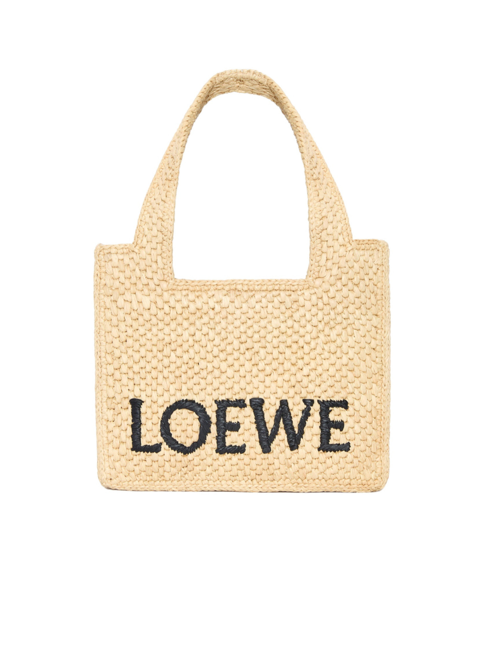Mini LOEWE Font Tote in raffia | Senser US