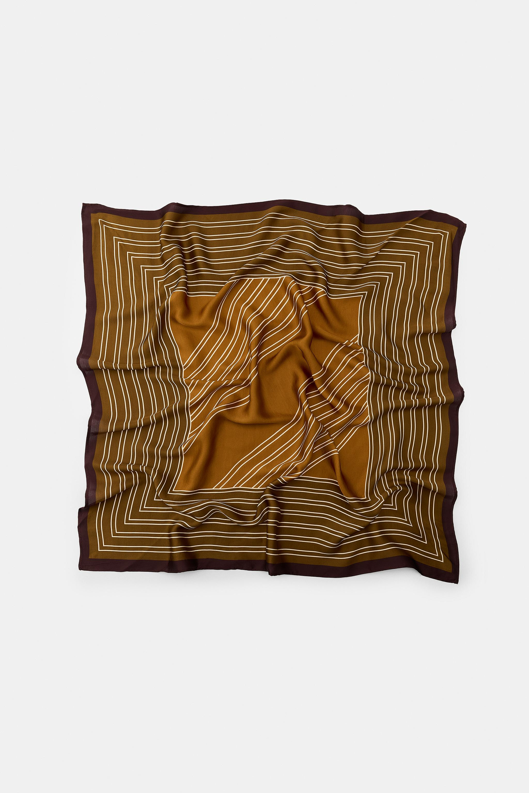 STRIPED PRINT SCARF | Zara US