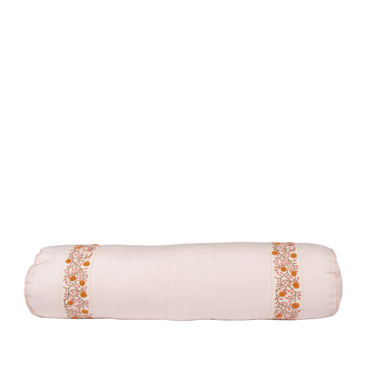 Pink Linen Floral Bolster | Blue Print