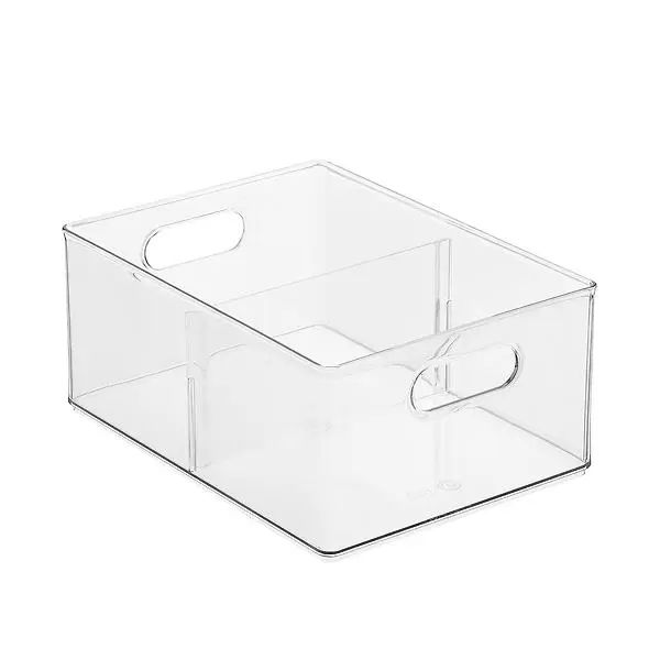 THE HOME EDIT Divided All-Purpose Bin Clear | The Container Store