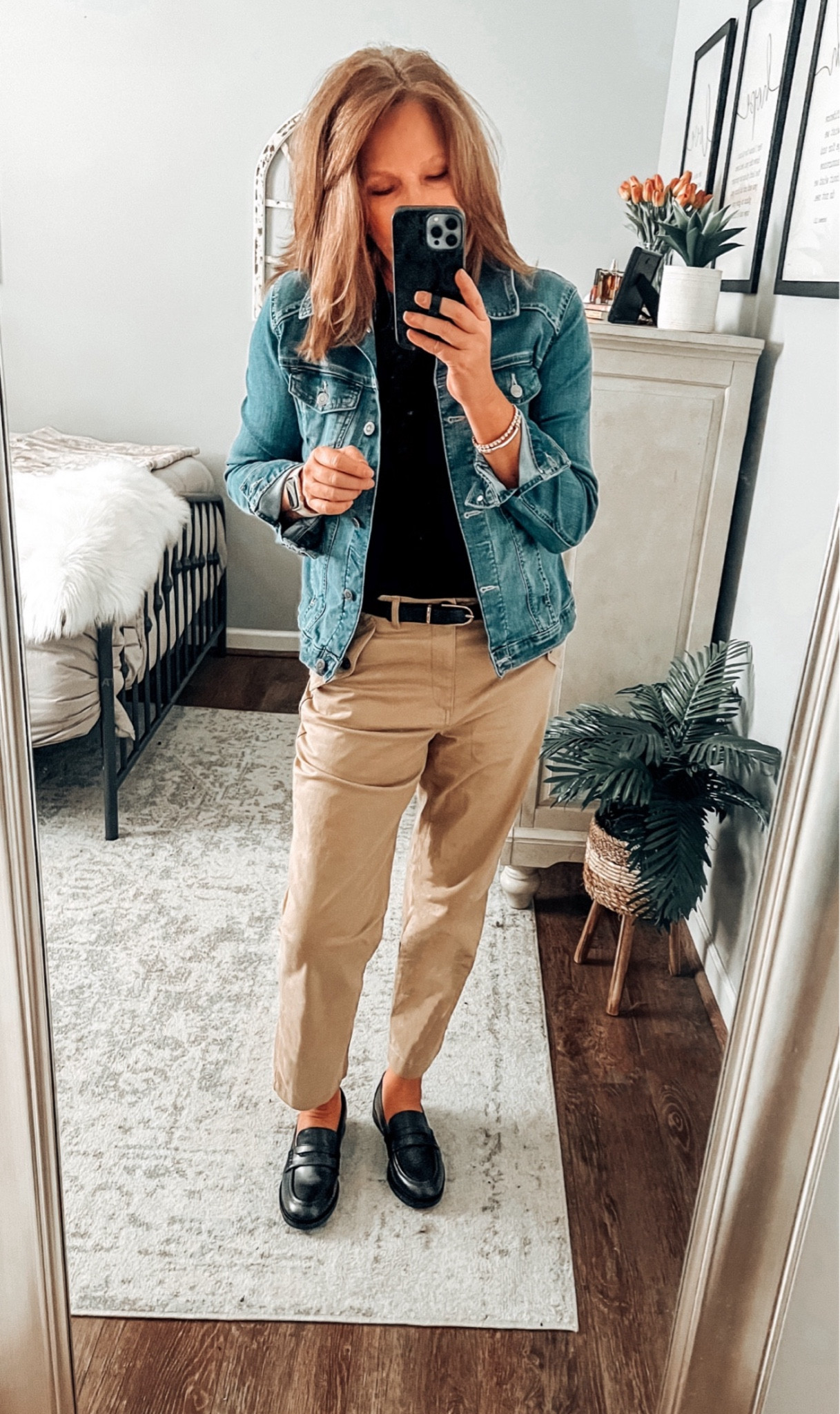 Girlfriend khaki pants are 70% off from Banana Republic Factory, has stretch, more colors available. Lee denim jacket, Time and Tru top is under $10, styled with Time and Tru loafers. 

Walmart fashion, Walmart outfit, fall outfit, jean jacket, casual outfit, business casual outfit, sale, ootd

#LTKFindsUnder50 #LTKSaleAlert #LTKStyleTip #LTKStyleTip #LTKFindsUnder50 #LTKSaleAlert
