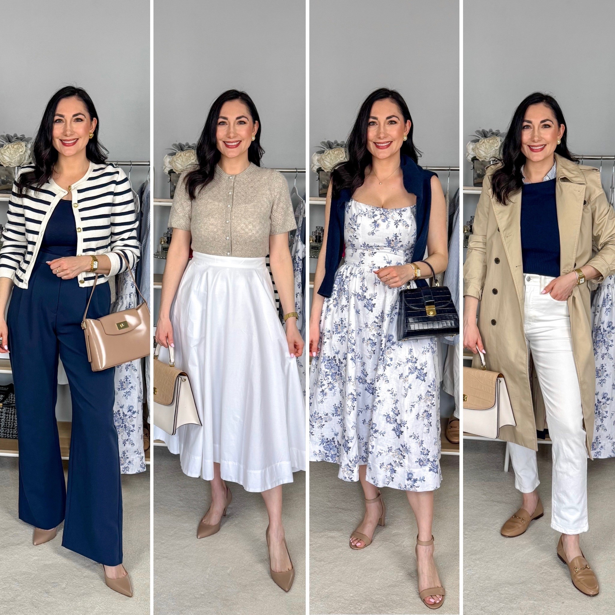 Spring capsule wardrobe💙 

Here are the 10 items I included:

Solid color top 
Navy Pants
Striped sweater/cardigan
White maxi skirt 
Light weight sweater
Floral dress 
Cashmere sweater
Collared button up
White jeans/pants
Trench coat 

#springoutfits #capsulewardrobe #springstyle #wardrobeessentials 



#LTKSeasonal #LTKWorkwear #LTKSaleAlert
