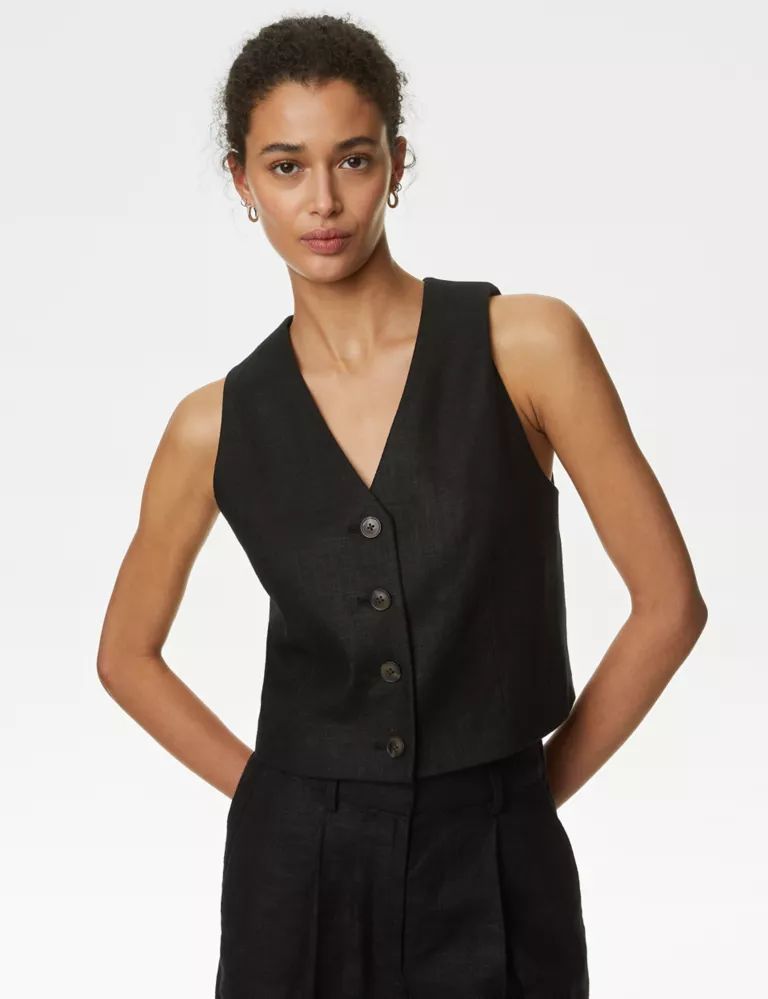 Linen Rich Tailored Waistcoat | Marks & Spencer (UK)