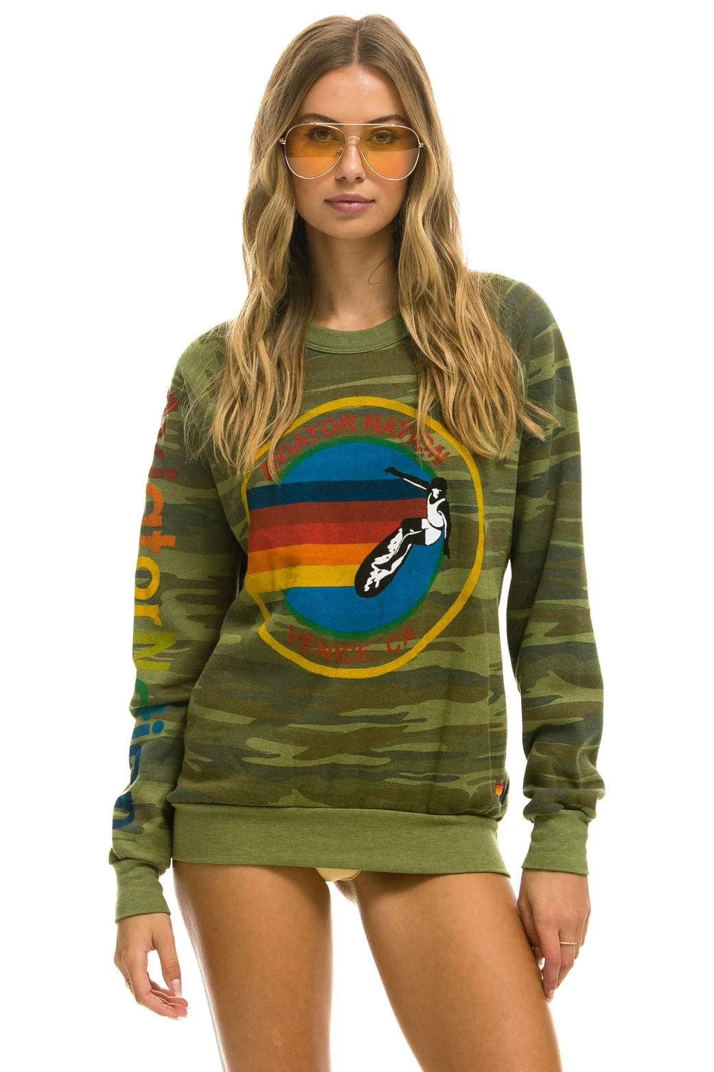 Crew Sweatshirt Camo | Aviator Nation | Aviator Nation