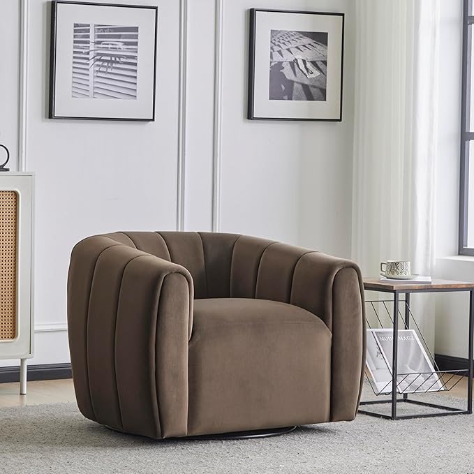 Christopher Knight Home Monroe Velvet Swivel Club Chair, Armchair with 360-Degree Rotation, Uphol... | Amazon (US)