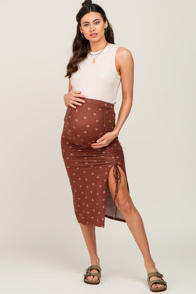 Side Slit Maternity Skirt - Pregnancy Outfits | PinkBlush Maternity