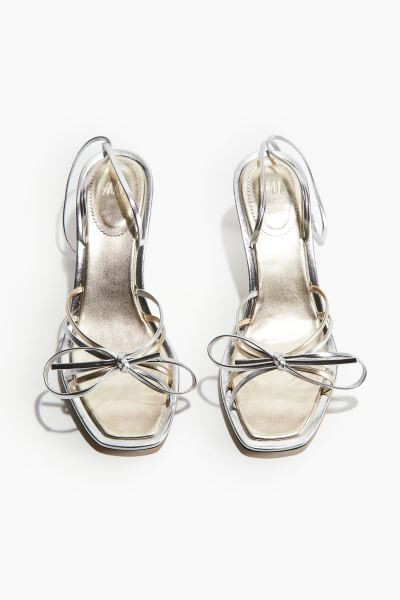 Bow-detail heeled sandals | H&M (UK, MY, IN, SG, PH, TW, HK)